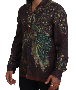 Dolce &amp; Gabbana Camisa estilo pijama de satén de seda elegante para hombre