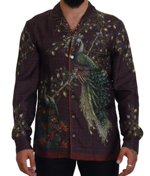 Dolce &amp; Gabbana Camisa estilo pijama de satén de seda elegante para hombre