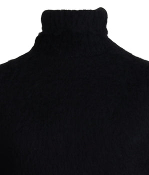 Dolce &amp; Gabbana Black Gold Turtleneck Mohair Pullover Mens Sweater