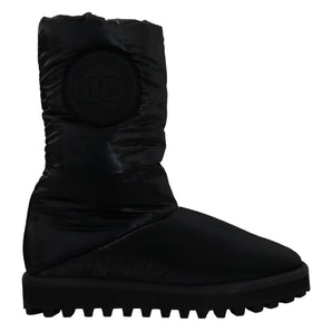 Dolce &amp; Gabbana Elegant Mid-Calf Boots in Black Polyester