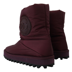 Dolce & Gabbana Elegant Bordeaux Mid Calf Boots