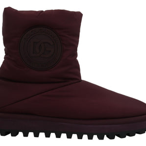 Dolce & Gabbana Elegant Bordeaux Mid Calf Boots