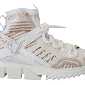 Dolce & Gabbana Elegant White Beige SORRENTO Sneakers