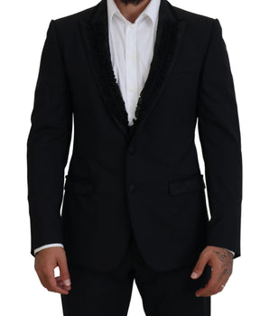 Dolce & Gabbana Black MARTINI Slim Fit Jacket Blazer