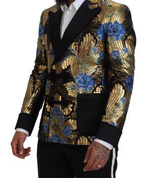 Dolce & Gabbana Gold Lurex Double Breasted Jacket Blazer