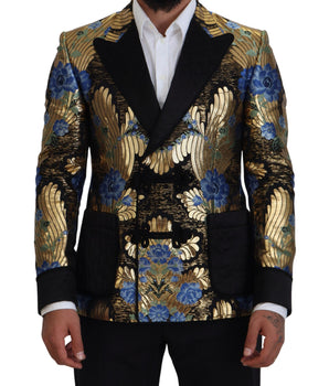 Dolce & Gabbana Gold Lurex Double Breasted Jacket Blazer