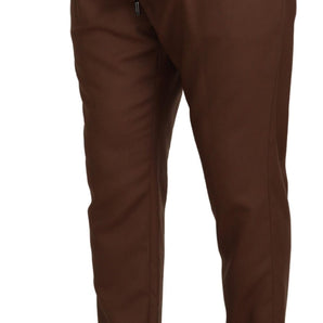 Dolce & Gabbana Chic Brown Cashmere-Silk Jogger Pants