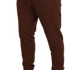 Dolce &amp; Gabbana Elegant Brown Cashmere Jogger Pants