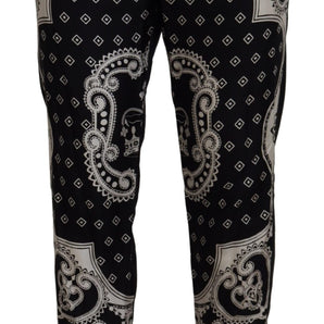 Dolce &amp; Gabbana Elegant Bandana Print Silk-Cotton Pants