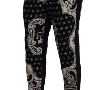 Dolce &amp; Gabbana Elegant Bandana Print Silk-Cotton Pants