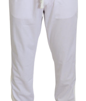 Dolce &amp; Gabbana White Polyester Crown Logo Jogger Pants