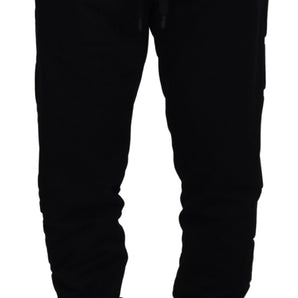 Dolce &amp; Gabbana Elegant Black Cotton Jogger Pants