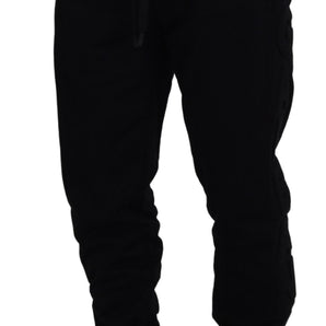 Dolce &amp; Gabbana Elegant Black Cotton Jogger Pants