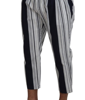 Dolce &amp; Gabbana Elegant Striped Cotton Pants for Men