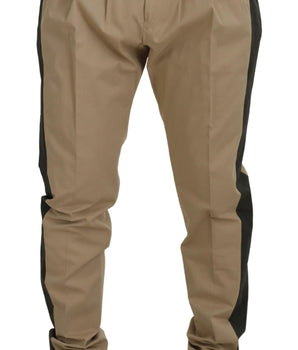Dolce & Gabbana Brown Black Cotton Chino Men Pants
