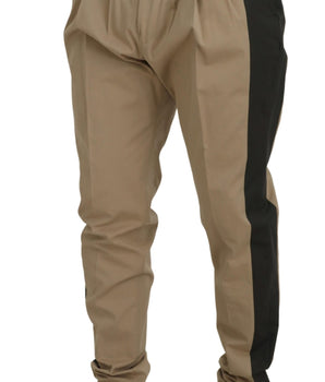 Dolce & Gabbana Brown Black Cotton Chino Men Pants