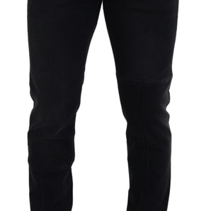 Dolce &amp; Gabbana Sleek Black Cotton Blend Denim Pants