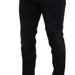 Dolce &amp; Gabbana Sleek Black Cotton Blend Denim Pants