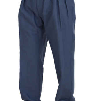 Dolce & Gabbana Blue Linen Chino Men Formal Pants