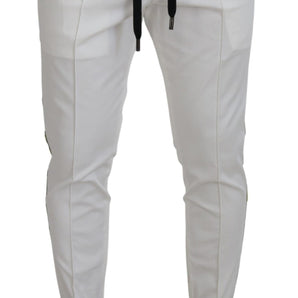 Dolce &amp; Gabbana Elegant White Cotton Jogger Pants