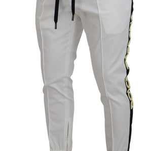 Dolce &amp; Gabbana Elegant White Cotton Jogger Pants