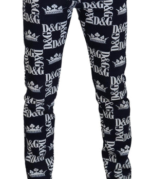Dolce & Gabbana Blue Cotton DG Crown Skinny Denim Jeans
