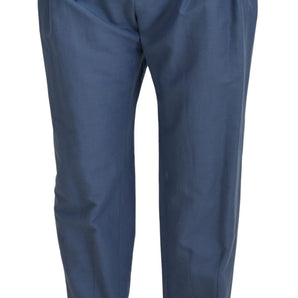 Dolce &amp; Gabbana Elegant Blue Linen-Cotton Pants