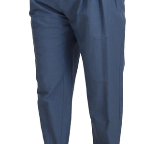 Dolce &amp; Gabbana Elegant Blue Linen-Cotton Pants