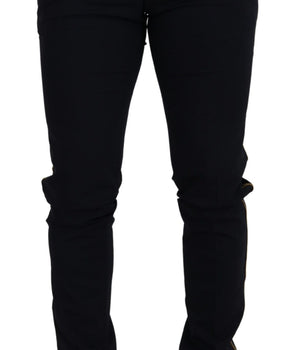 Dolce & Gabbana Black Wool Slim Formal Pants