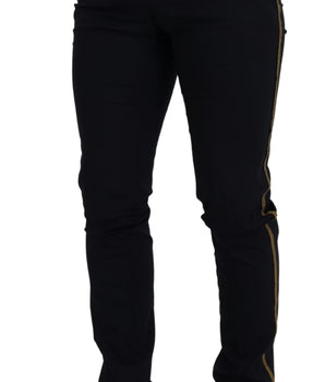 Dolce & Gabbana Black Wool Slim Formal Pants