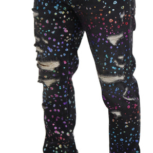 Dolce &amp; Gabbana Elegant Multicolor Printed Denim Pants