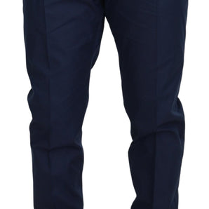 Dolce &amp; Gabbana Elegant Blue Cotton Silk Pants