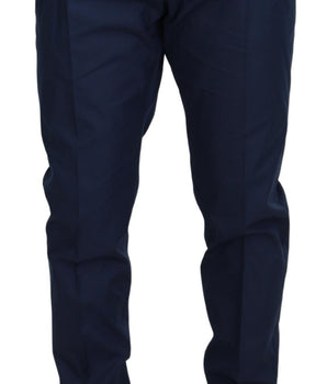 Dolce & Gabbana Blue Cotton Chino Formal Pants