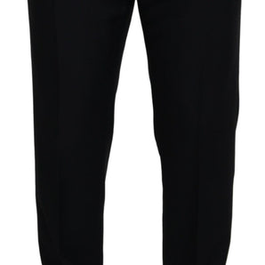 Dolce &amp; Gabbana Elegant Black Virgin Wool Blend Trousers