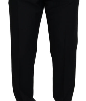 Dolce & Gabbana Black Wool Chino Formal Pants