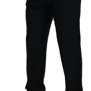 Dolce &amp; Gabbana Elegant Black Virgin Wool Blend Trousers