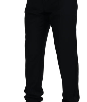 Dolce & Gabbana Black Wool Chino Formal Pants
