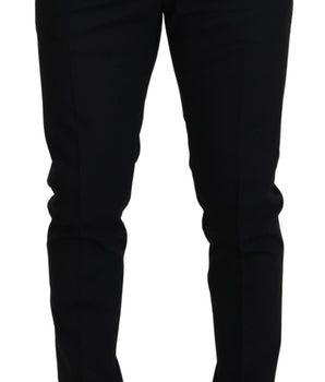 Dolce & Gabbana Black Polyester Chino Formal Pants