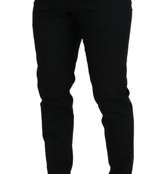 Dolce & Gabbana Black Polyester Chino Formal Pants