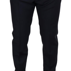 Dolce &amp; Gabbana Elegant Blue Wool Blend Trousers