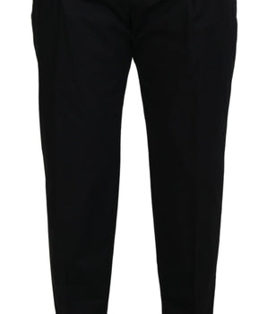 Dolce & Gabbana Black Cotton Chino Formal Pants