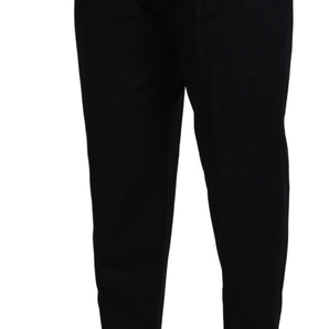 Dolce &amp; Gabbana Sleek Black Italian Designer Pants with Side Buckle