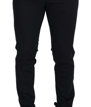 Dolce & Gabbana Black Wool Chino Formal Pants