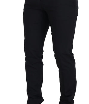Dolce & Gabbana Black Wool Chino Formal Pants