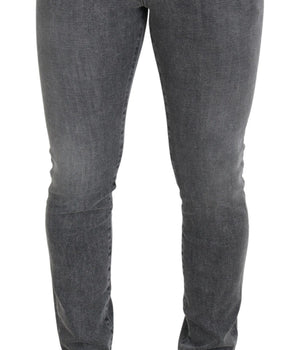 Dolce & Gabbana Grey Washed Cotton Skinny Denim Jeans