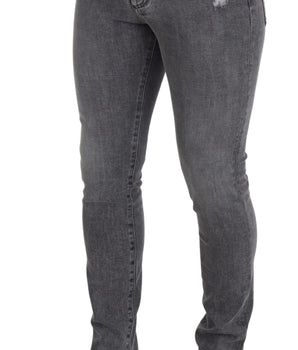 Dolce & Gabbana Grey Washed Cotton Skinny Denim Jeans