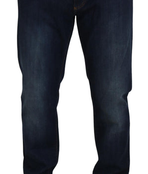 Dolce & Gabbana Blue Cotton Straight Fit Casual Denim Jeans