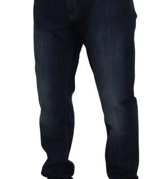 Dolce & Gabbana Blue Cotton Straight Fit Casual Denim Jeans