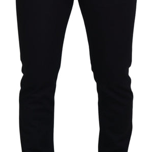 Dolce &amp; Gabbana Elegant Black Silk Blend Denim Pants