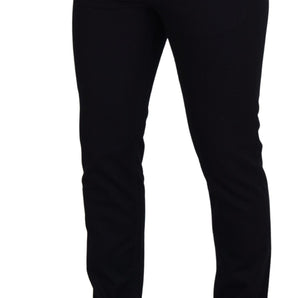 Dolce &amp; Gabbana Elegant Black Silk Blend Denim Pants